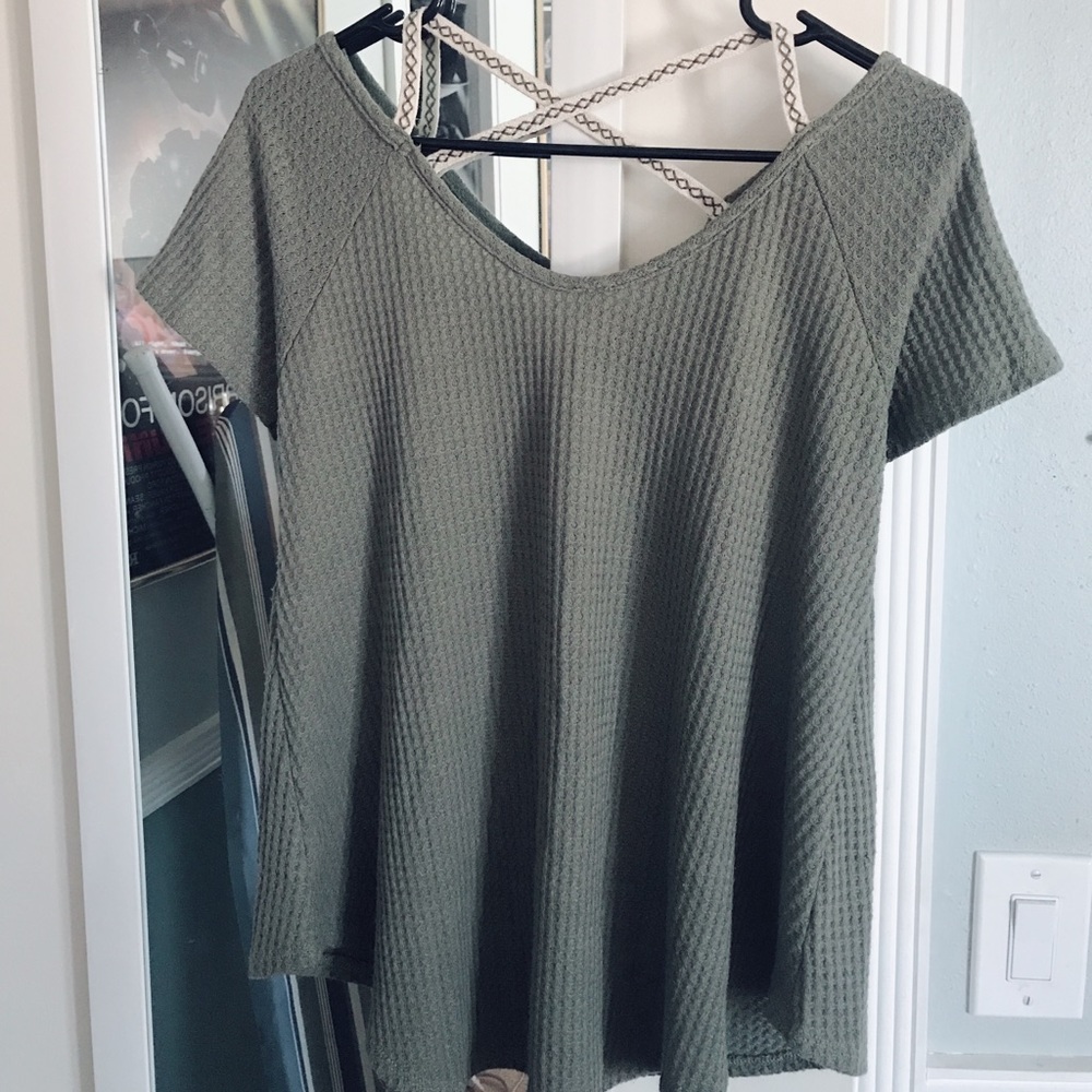LOVEMARKS loose thermal tee top with straps
